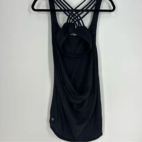 LULULEMON Black Strappy Criss Cross Bra and Tank Combo Sz 6 - Picture 3 of 4